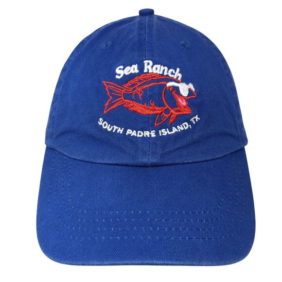 Sea Ranch South Padre Island Strapback Baseball Cap Blue One Size Port & Company - Picture 1 of 10